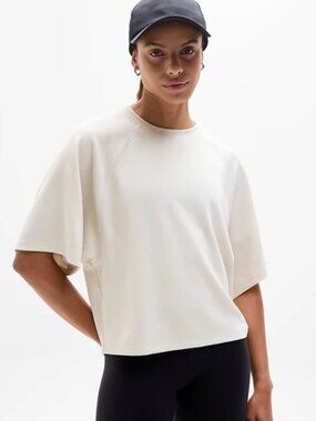 Athleta Seasoft Tee M Bone Like New!